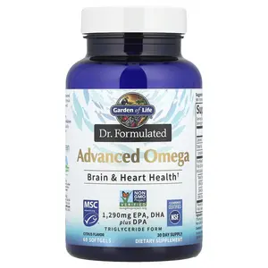 Garden of Life Dr. Formulated, Advanced Omega, Citrus, 60 Softgels (645 mg per Softgel)