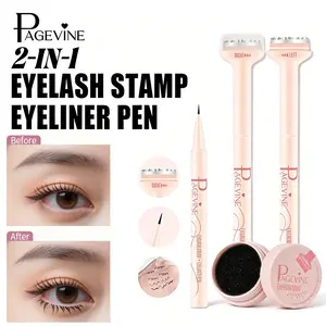 3 In 1 Eyelash Stamp Eyeliner Pen Waterproof Sweat Proof Long Lasting Smudge Proof Lower Lash Tool For Beginners Daily Travel Party Wedding Makeup Quick Dry Easy To Use Symmetrical Lash Beauty Tool For Women Girls All Eye Shapes Natural Eye Makeup
