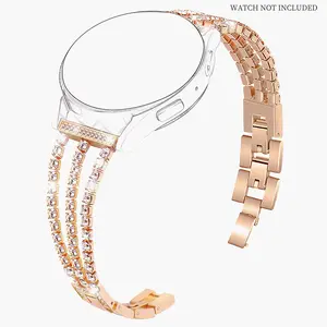 Stainless Steel Watch Band with Butterfly Design, Fashionable Watch Band for Samsung Galaxy Watch 4 & 5 40mm 44mm, Rose 20mm Band, Wearable, Smart Watch Straps, Smart Watch Accessories