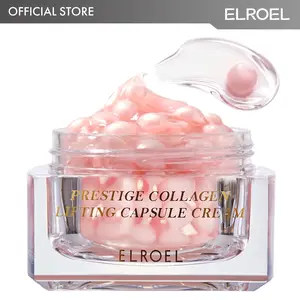 ELROEL Prestige Collagen Lifting Capsule Cream - Official Product Age-defying, Firming and Hydrating Facial Moisturizer with 5 Peptides, Volufiline, Gigawhite & Ectoine - Korean Skin Care for All Skin Types 4.56 fl oz