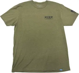 KING SHOCKS OLIVE GREEN CREW TEE BLACK LOGO KING SHOCKS OLIVE GREEN CREW TEE BLACK LOGO
