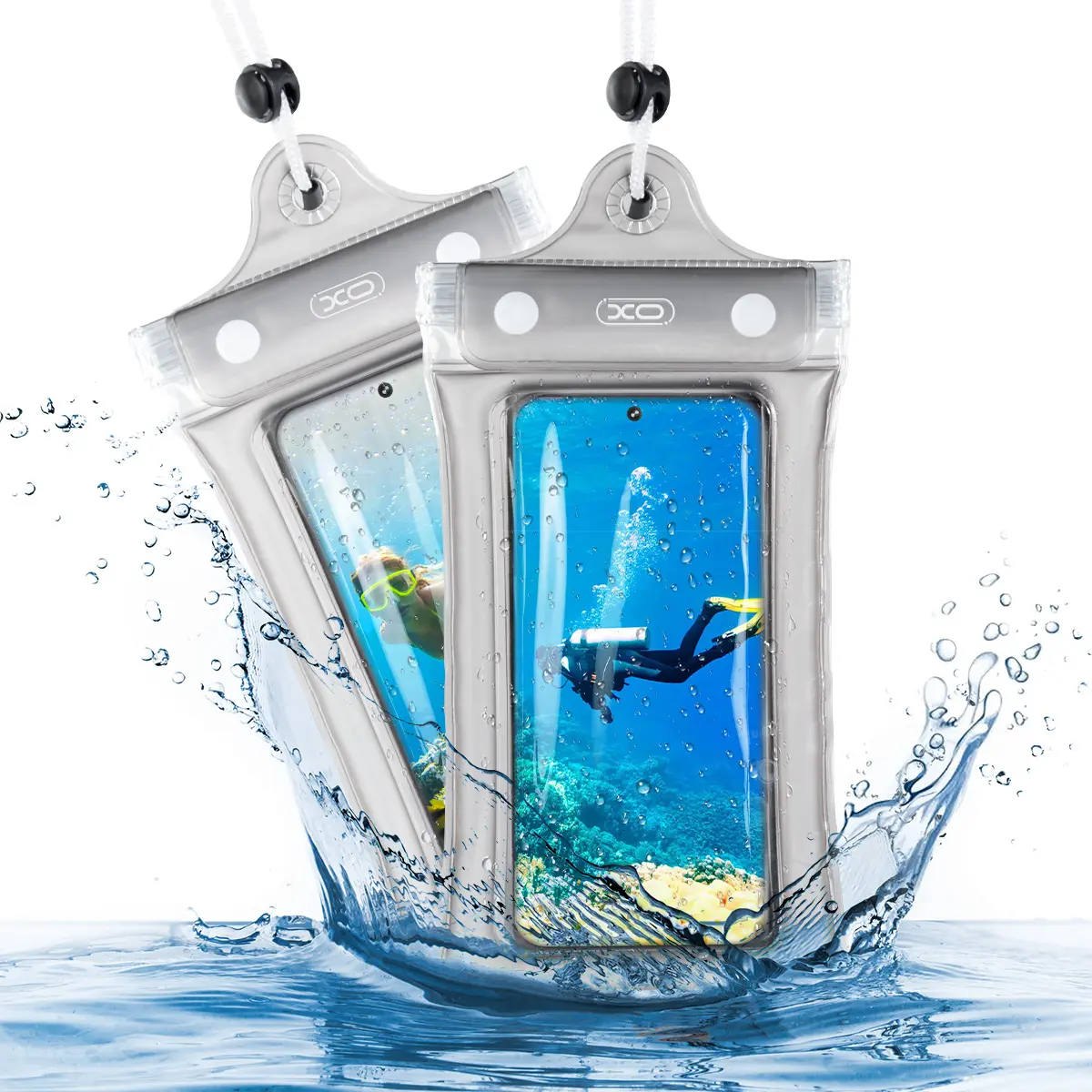Waterproof Phone Pouch, 2 Counts Clear Waterproof Cell Phone Case Lanyard for iPhone Galaxy Up To Waterproof Phone Pouch, 2 Counts Clear Waterproof Cell Phone Case Lanyard for iPhone Galaxy Up To