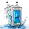 2pcs Waterproof Smartphone Pouch with Lanyard - 0.25PVC Casing, Resealable, Buoyant Edge, Inflatable Buoyancy, 7" Max Device Fit, Swimming Beach Water Sports Protection Accessories