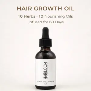 Hairloom Herbal Hair Growth Oil - 10 Herbs & 10 Nourishing Oils Infused for 60 Days - Strengthening Haircare with Coconut Avocado Argan Olive Jojoba