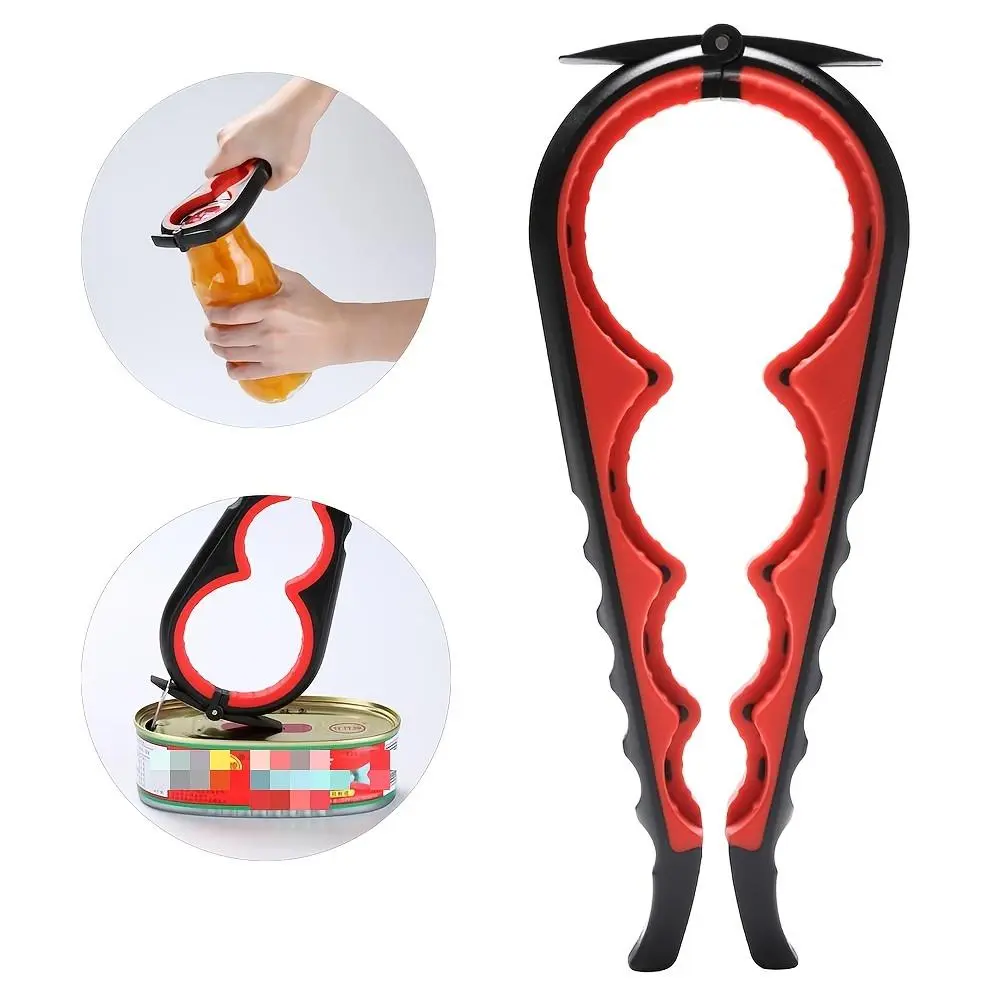 4-in-1 Multi Function Jar Opener for Weak Hands and Seniors with Arthritis Manual Can Bottle Opener Heavy Duty Non Slip Grip Kitchen Gadgets Easy Twist Off Lid Remover Tool Home Accessories