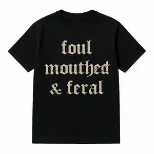 Vintage Foul Mouthed Feral Shirt Unhinged Oversized Graphic Tee Retro Mom Tshirt For Men Women