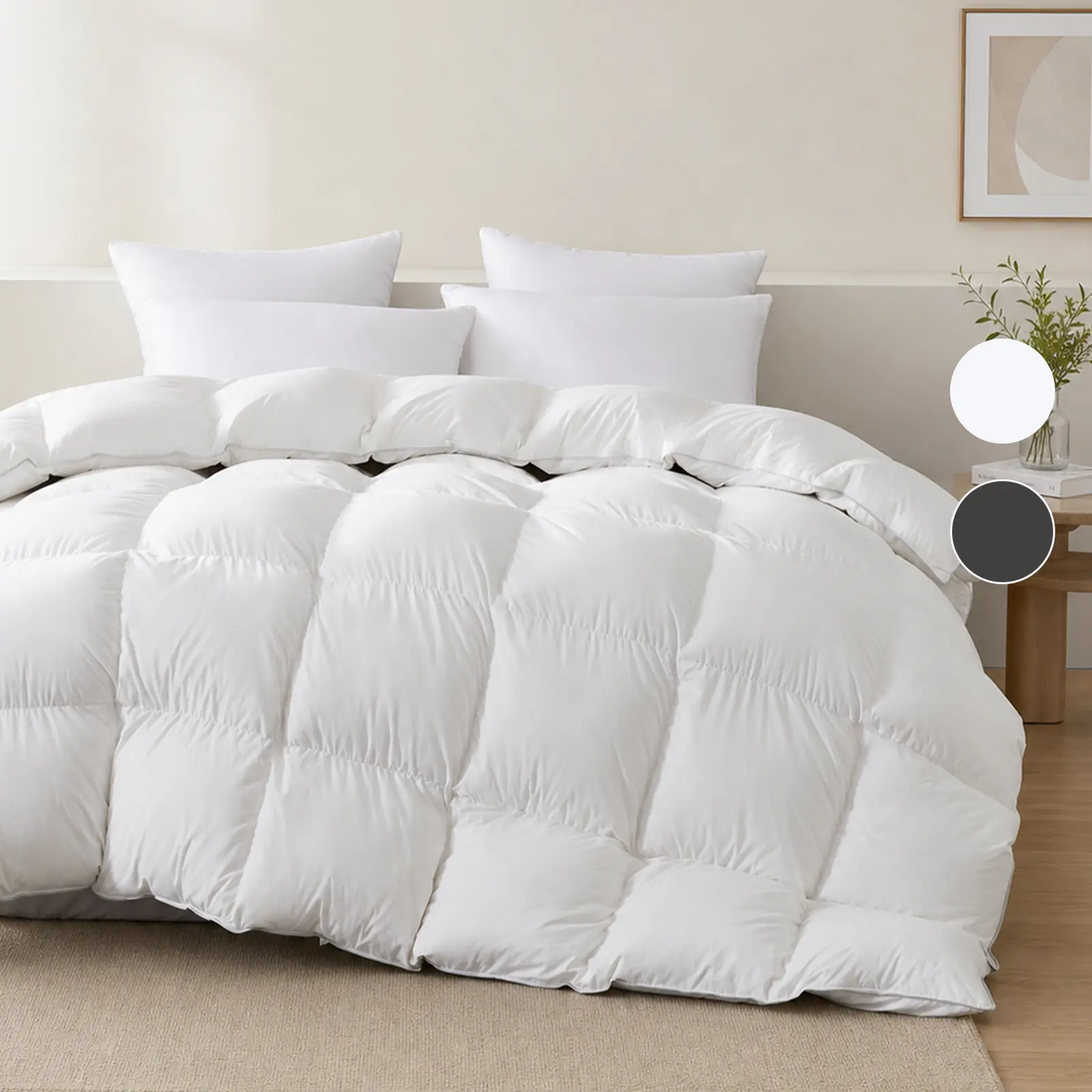 【Back To School】Downluxe Luxurious Down Fiber Comforter with Premium Fabric,  Mellow Comforter，All Seasons Medium Warmth Duvet Inser, Luxurious Goose Down Comforter, #TikTokShopBlackFriday,back to school,back to school shopping,home decor