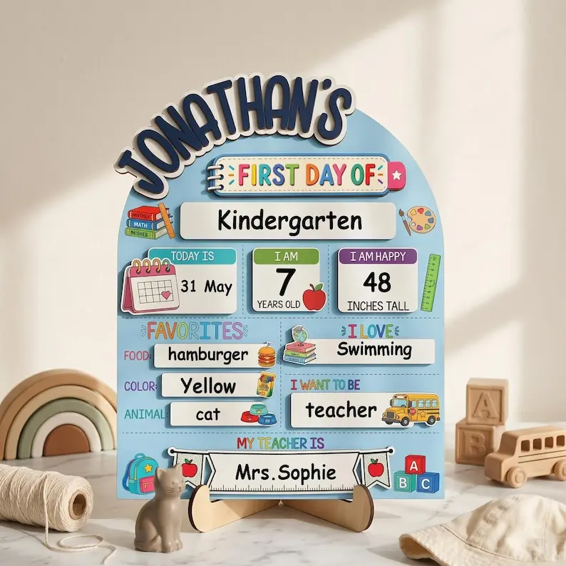 First Day of School Sign, Personalized Back to School Sign, First Day of School Sign, Preschool, Kindergarten 1st Day of School Sign, School Board, Last Day of School, Class of 2026