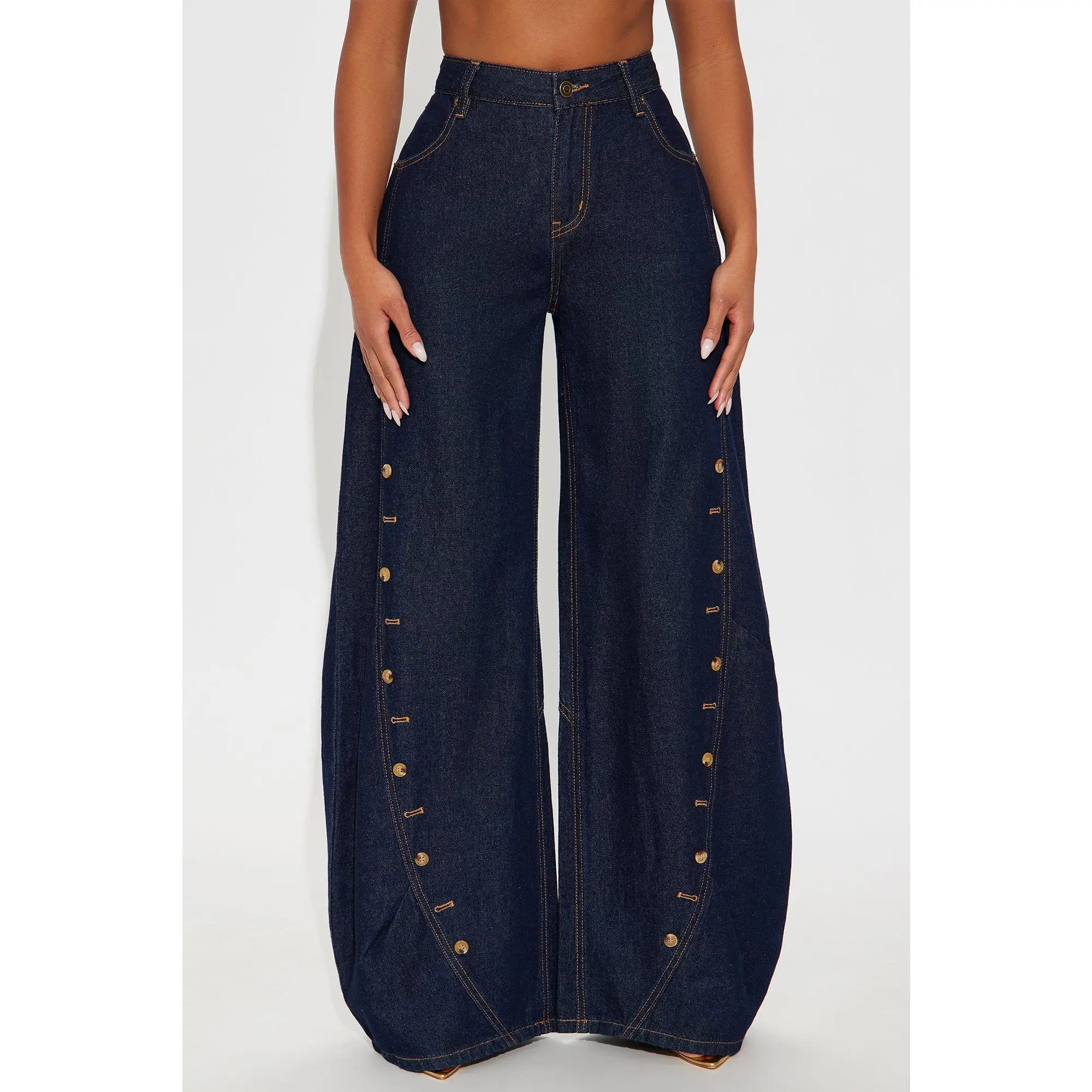 Asher Barrel Leg Jeans - Dark Wash