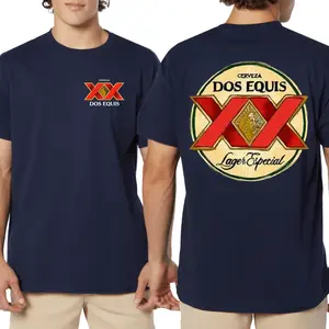 Dos Equis Lager Especial T-Shirt, Vintage Beer 2 Sides Graphic Tee with Bold Red XX Logo and Retro Circle Design, Soft Cotton Blend T-Shirt, Casual Lifestyle Apparel for Men and Women, Fun Gift for Beer Lovers