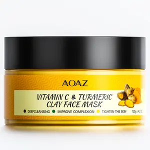 AOAZ Vitamin C &Turmeric Clay Face Mask With Astaxanthin & Niacinamide Rejuvenating & Exfoliating  Skin Care Improve Blackheads Acne Dark Spots And Even Out Skin Tone