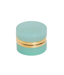 Small Round Aqua Opaline Glass Box
