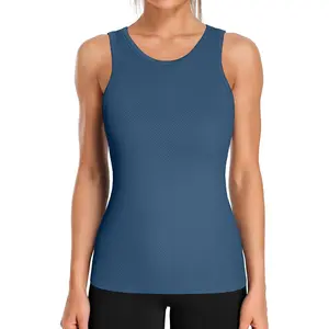 Workout Tank Tops for Women Seamless Full Length Gym Tops Athletic Yoga Top Built in Bra
