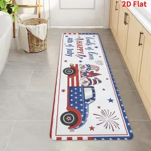 independence day printed mat 40x120cm Runner Rug Washable Hallway Runner Rug Non-Slip Soft Printed Kitchen Runner for Hallways, Modern Floor Carpet for Entryway Bedroom Hall Indoor