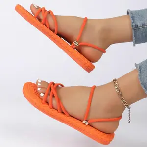 Women’s cris cross open toe sandals Summer Footwear Girl Shoe Stylish Comfort