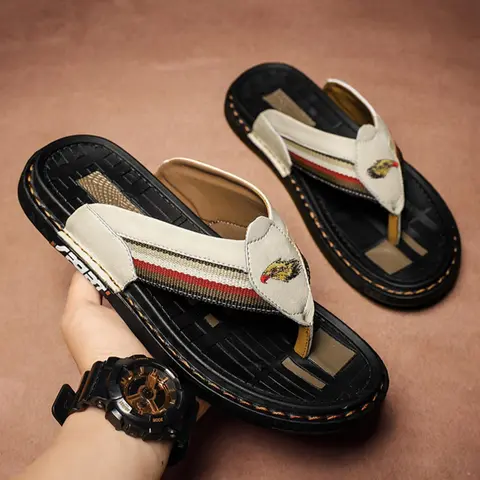 Men's Fashionable Colorblock Flip Flops, Colorblock Design Sandals, Casual Comfortable Flat Sandals for Summer, Lightweight Non-slip Beach Slippers for Daily Wear, Toe Loop Sandal, Stylish Summer Footwear, Flipflops
