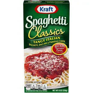 Spaghetti Classics Tangy Italian Spaghetti, Spices, & Parmesan Cheese Meal Mix, 8 oz Box