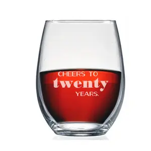 Personalized Birthday Stemless Wine Glass