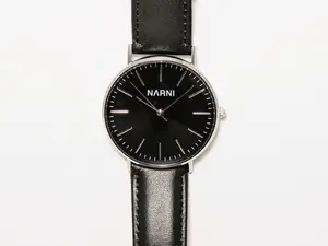 Narni Core Black Minimalist Watch – Ultra-Thin 8mm Stainless Steel Quartz Everyday Wristwatch