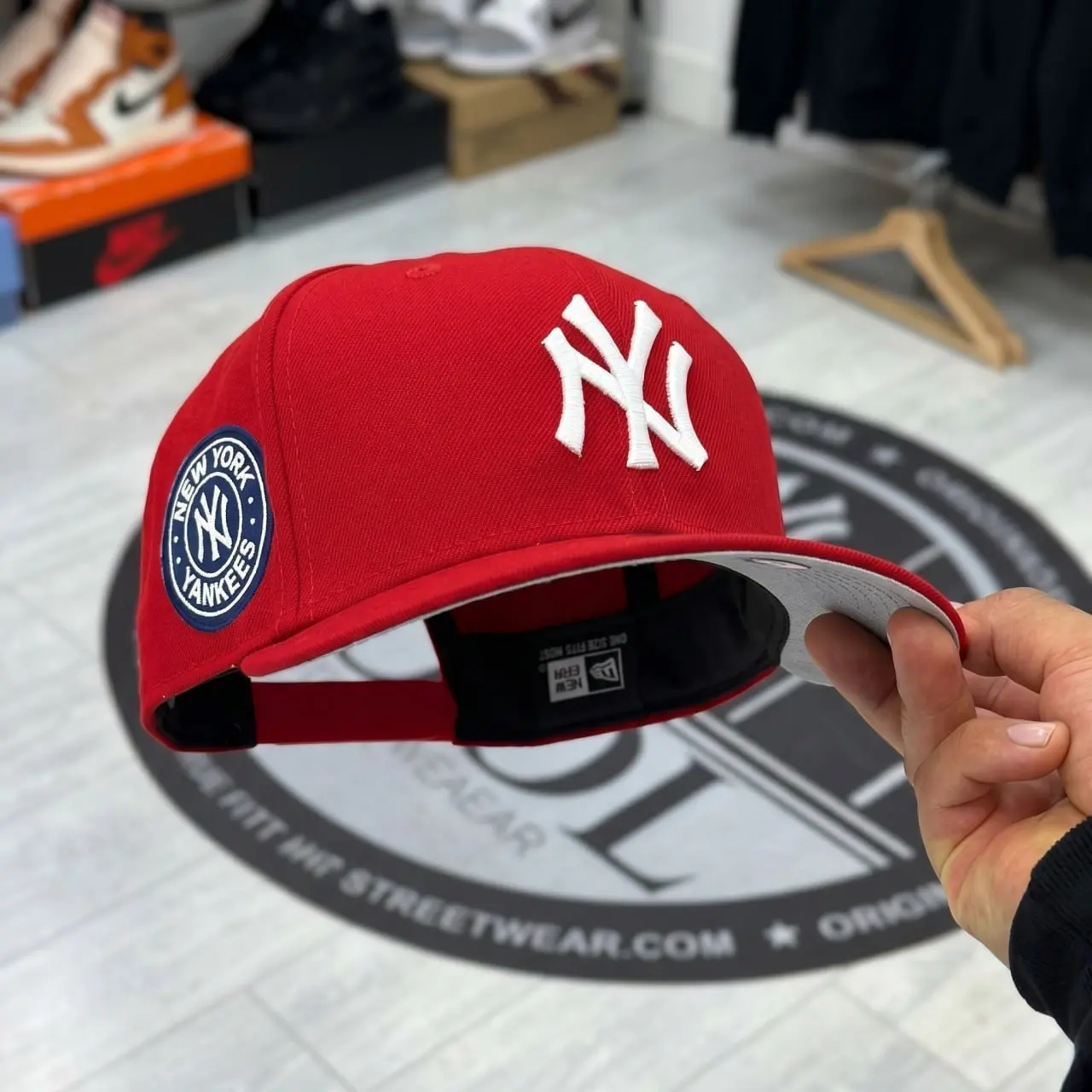 New Era New York Yankees 9FORTY Adjustable Baseball Cap Red White MLB Curved Brim Snapback Hat Side Patch Streetwear Unisex