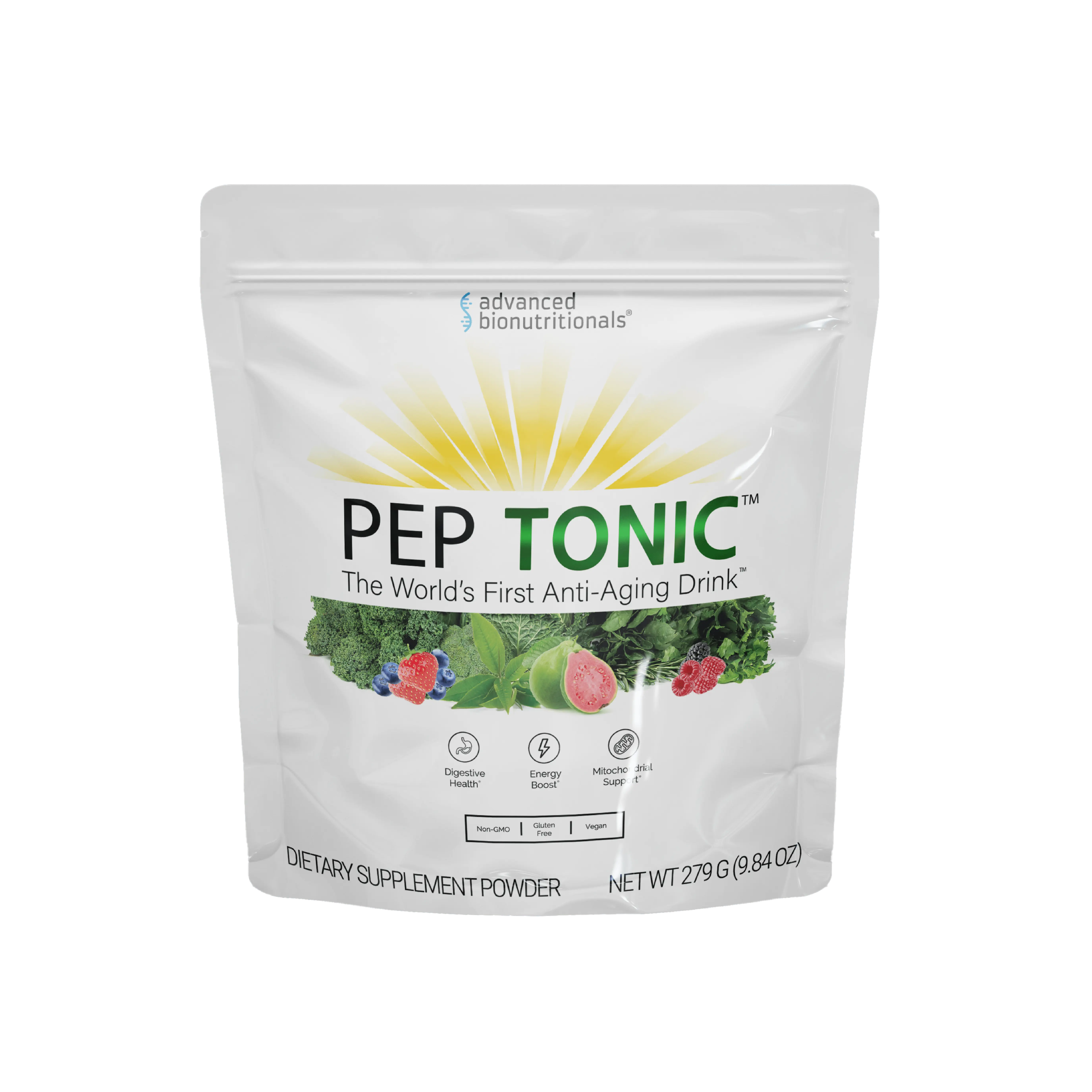 Pep Tonic Anti-Aging Drink with NMN, CoQ10, Ergothioneine & Spermidine Energy Supplement Advanced Supplements