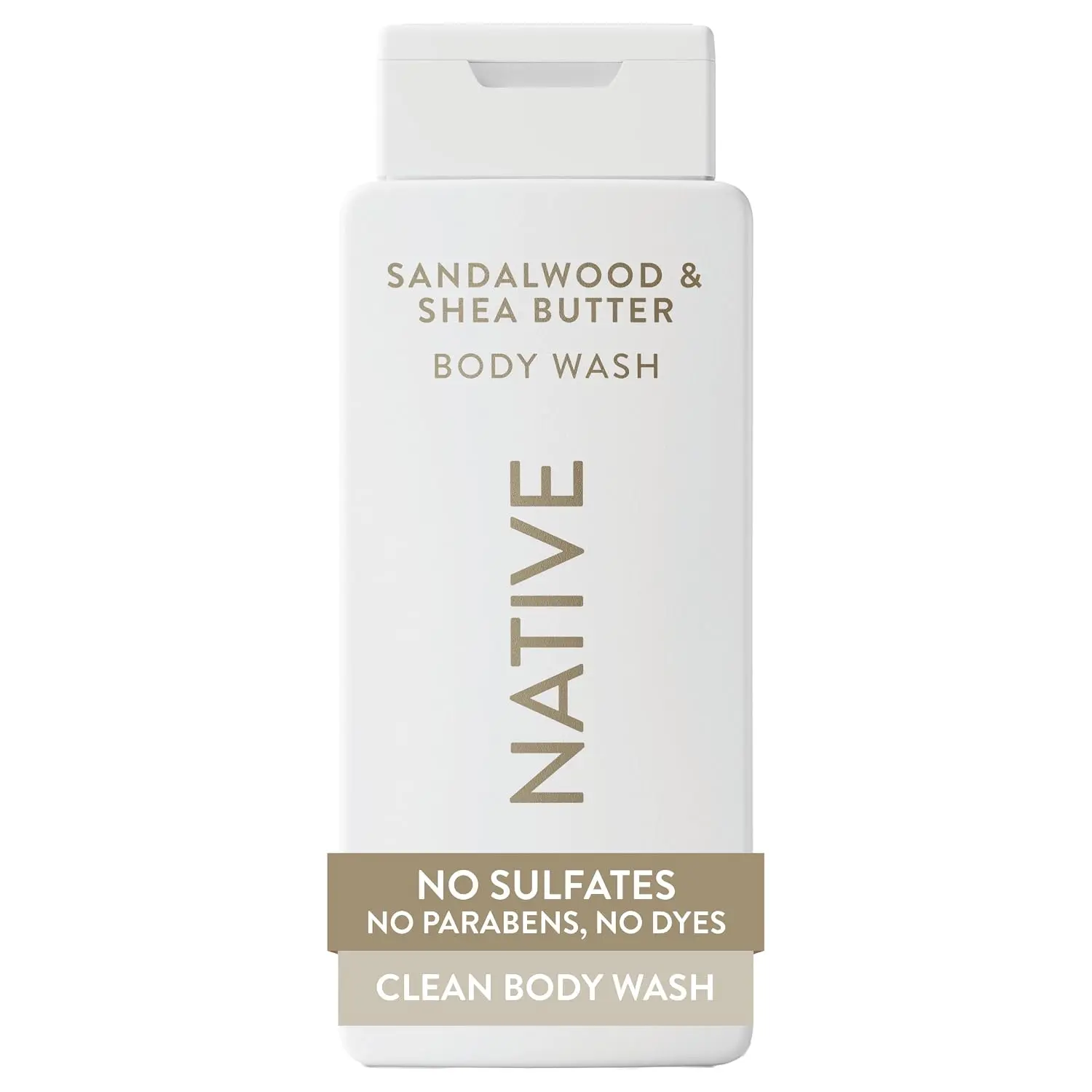 Native Clean Body Wash - Gentle, pH-Balanced for Sensitive Skin, 24-Hr Freshness for Men & Women, Vegan, Cruelty-Free, Sulfate- & Paraben-Free, Sandalwood & Shea Butter Scent, 18 fl oz