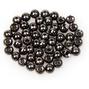 100 PCS Tungsten Fly Tying Beads Nymph Head Ball, Fly Tying Materials for Hook Size 6#-20#, Multiple Sizes in Nickle Gold Copper Silver Rainbow Color