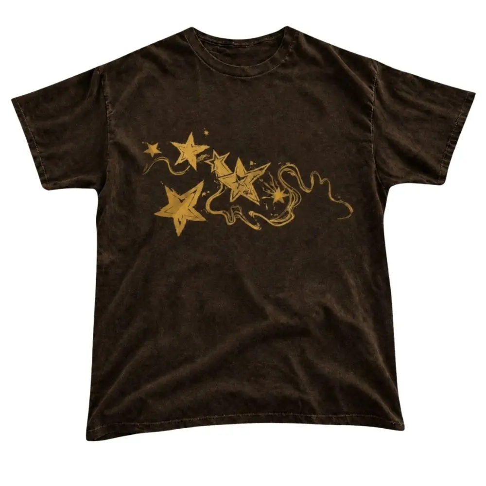 The Retro Celestial Stars Graphic T-Shirt, Y2K Cosmic Aesthetic Tee, Vintage Minimal Star Shirt, Trending Shirt