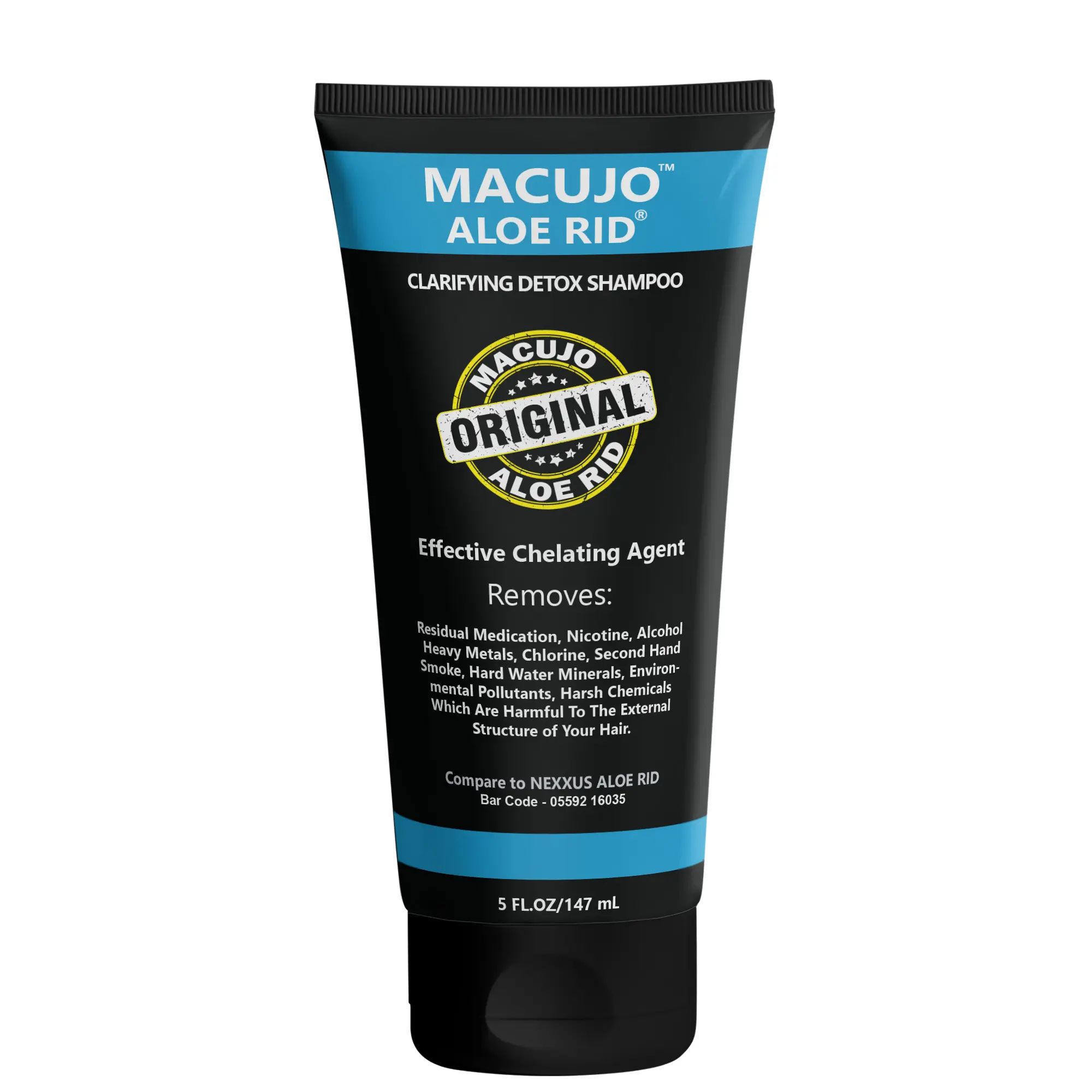 5oz. Macujo Aloe Rid Shampoo - Effective Chelating Agent for Pollutants & Residual Medications, Haircare Cleanser
