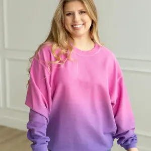 Moon Ryder Ombré Pink/Purple Corded Crew
