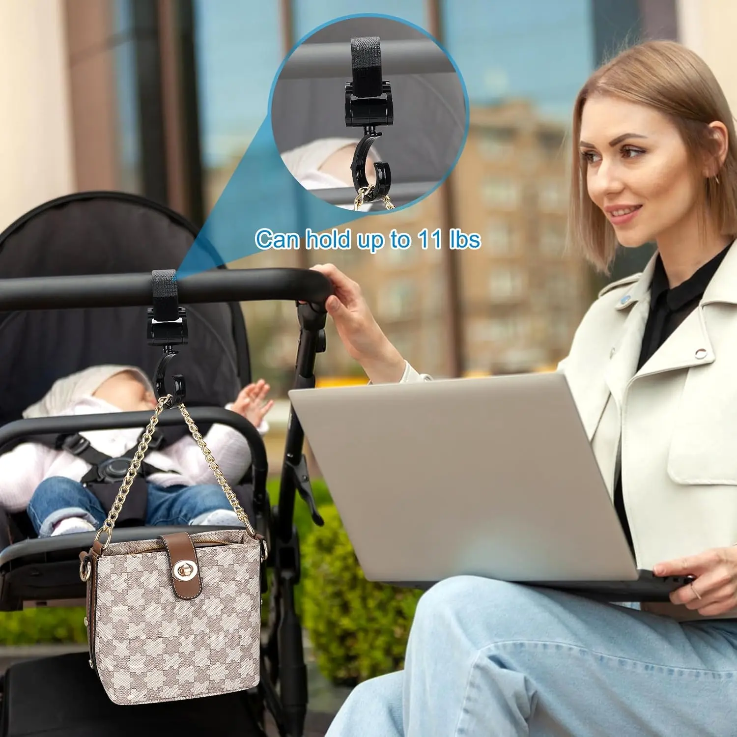 Stroller Cup Holder with Hook, Bike Cup Holder, Universal Cup Holder for Uppababy Nuna Doona Strollers, 2-in-1 Cup Phone Holder for Stroller Bike Wheelchair Walker Accessory Stroller Cup Holder with Hook, Bike Cup Holder, Universal Cup Holder for Uppababy Nuna Doona Strollers, 2-in-1 Cup Phone Holder for Stroller Bike Wheelchair Walker Accessory