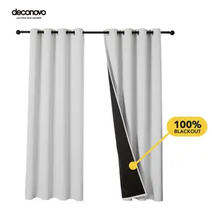 100% Blackout Curtains (2 Panels) - Thermal Insulated, Soundproof & Cold-Proof Grommet & Back Tab Drapes for Living Room & Bedroom by Deconovo
