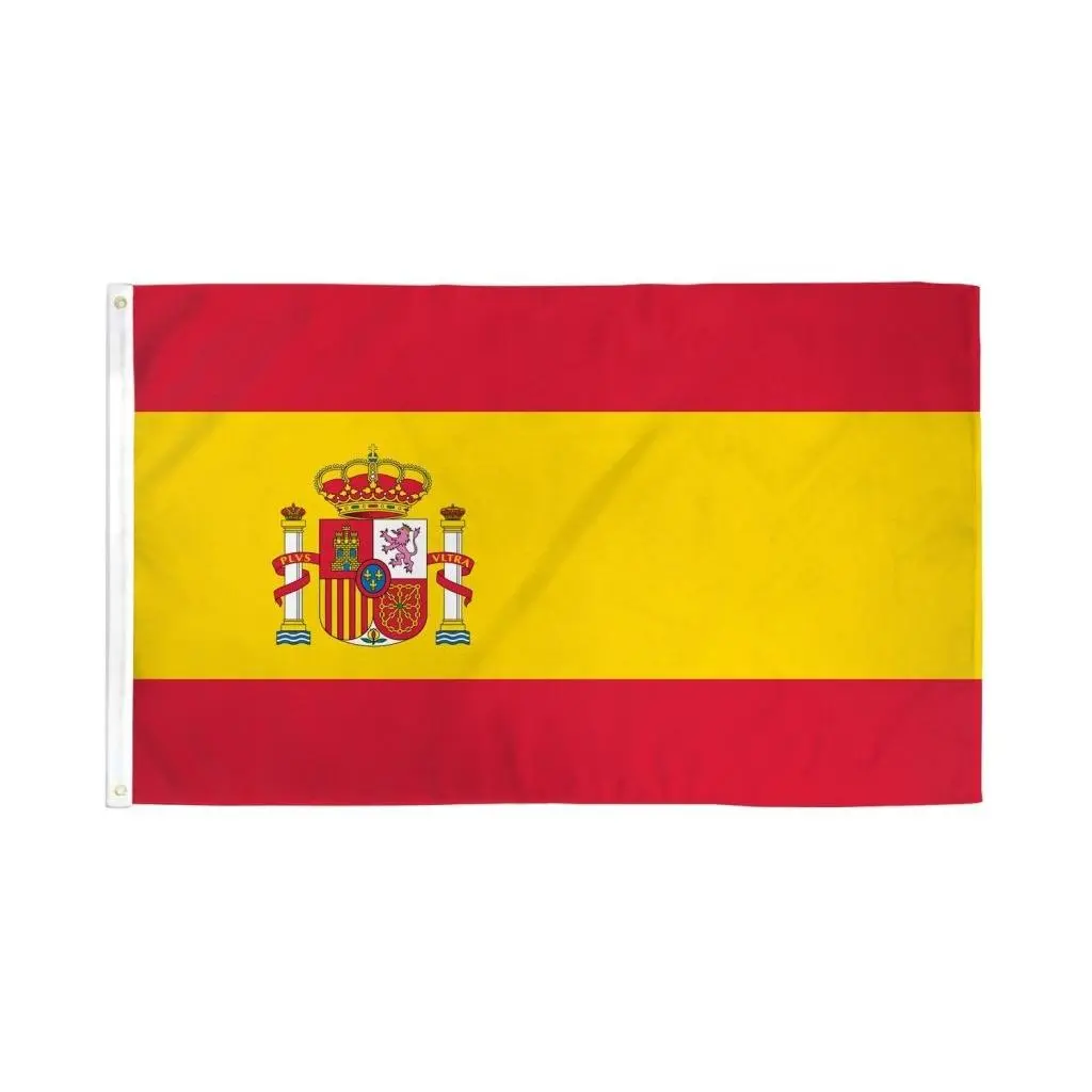 Spain Themed 3x5ft DuraFlag Nylon Fabric Banner, Brass Fittings, 4-Stitching Design, Indoor/Outdoor Home & Festive Party Backdrops Banners, Four-Stitching