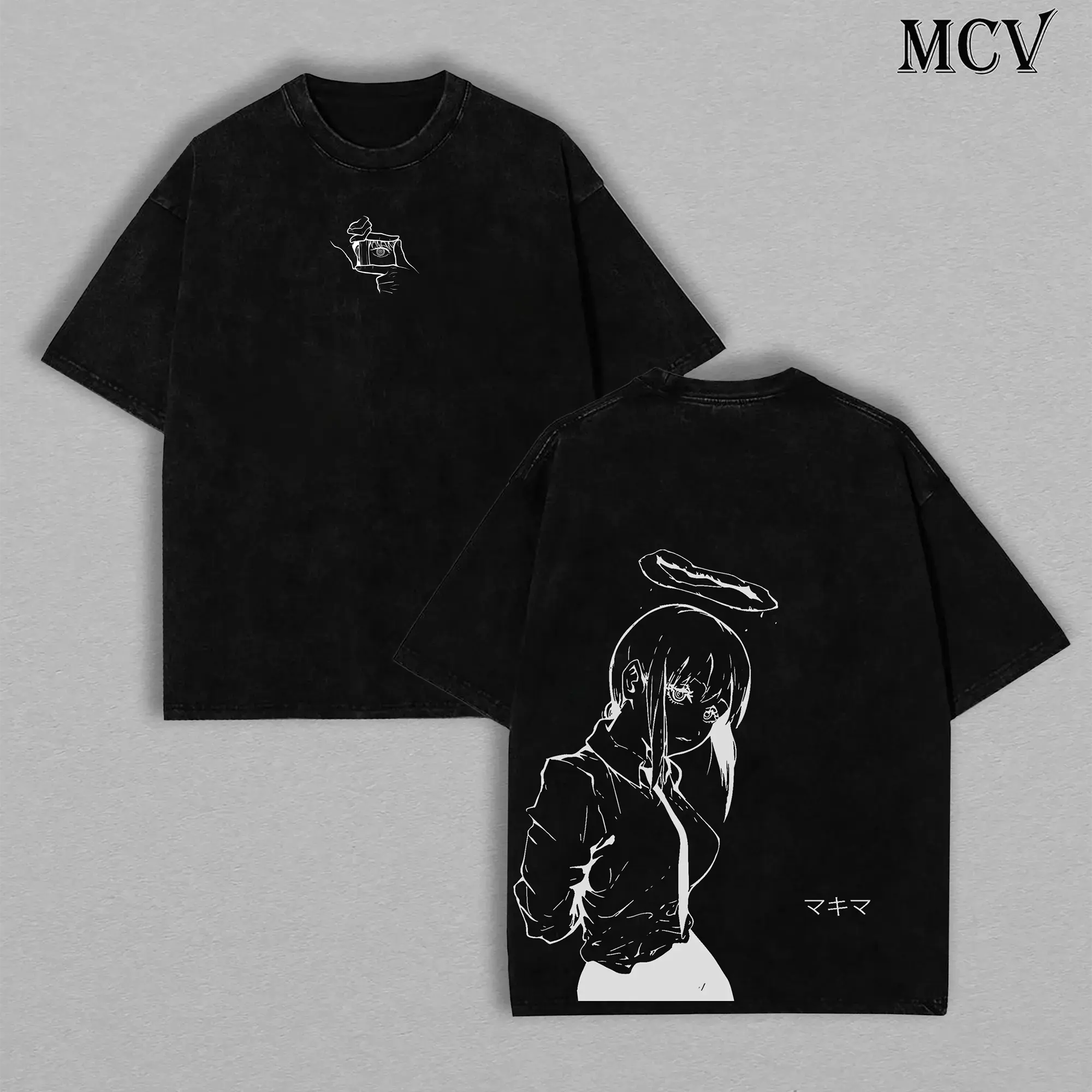 Makima - Chainsaw Man T-Shirt Anime Clothing Makima Tee Washed Heavy Cotton T-shirt, Gift For Anime Merch Fan, Manga Lover Gift Gift For Him Gift For Her Menswear Clothing anime lover