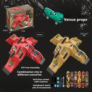 Creative Finger Skateboard Model Set, Setup Fingerboard, Unique Toy Kit, New & Novelty Playset, Ideal Gift for Kids, Fun Indoor Activity