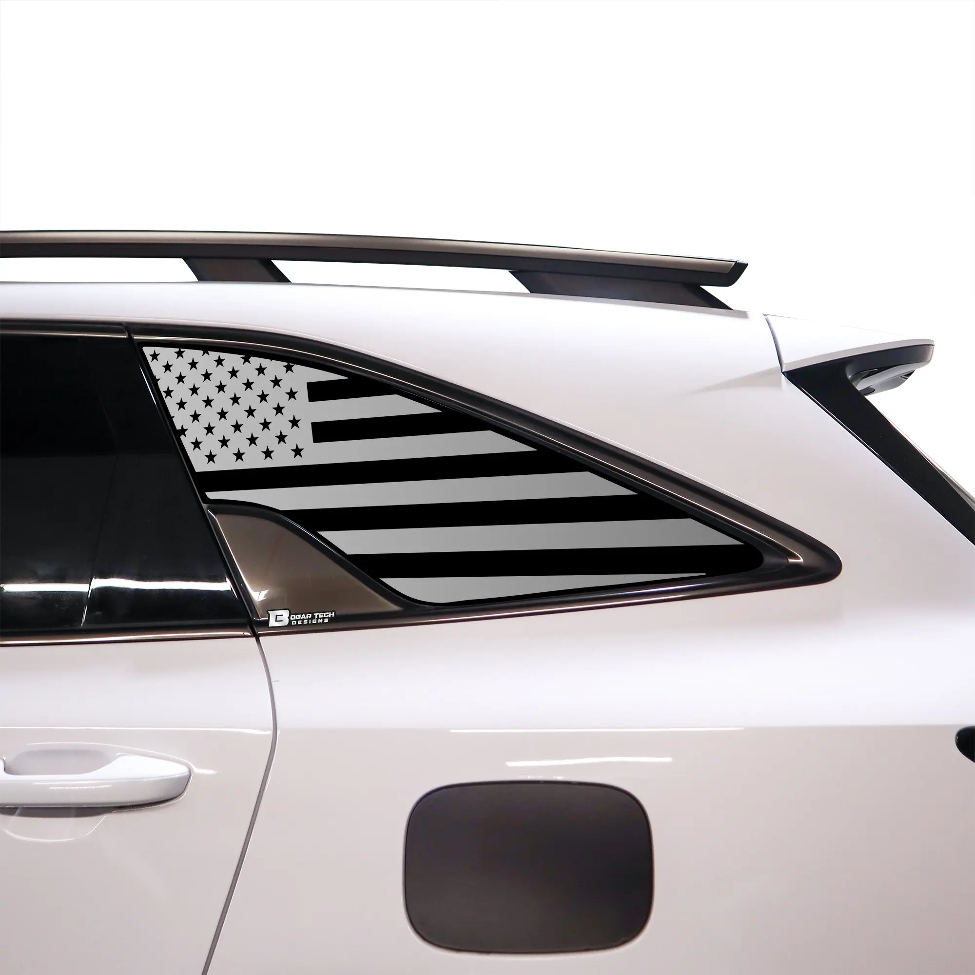 American Flag Quarter Window Decal for KIA Sorento 2021-2026 – Precut Matte Black Vinyl
