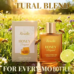 Roxelis Natural Honey & Bergamot Perfume, Unisex 50ML Edp, Fresh Sweet Citrus Scent, Vegan & Long-Lasting Fragrance