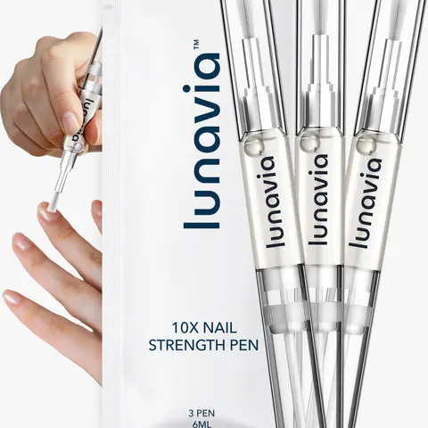 Lunavia Nail Strengthening Pen - Nail Strengthening & Conditioning Oil Serum with Myristoyl Pentapeptide-17, Jojoba & Squalane - Cuticle Oil Pen for Stronger & Healthier Nails