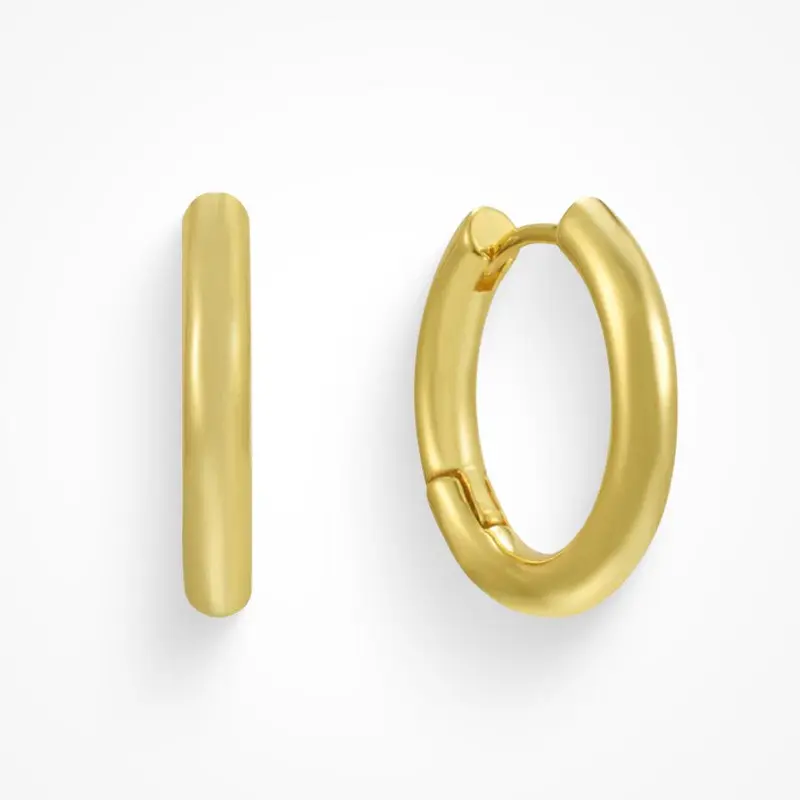 EVRY JEWELS Gold or Silver Plated Women's Hypoallergenic Off Duty Hoops