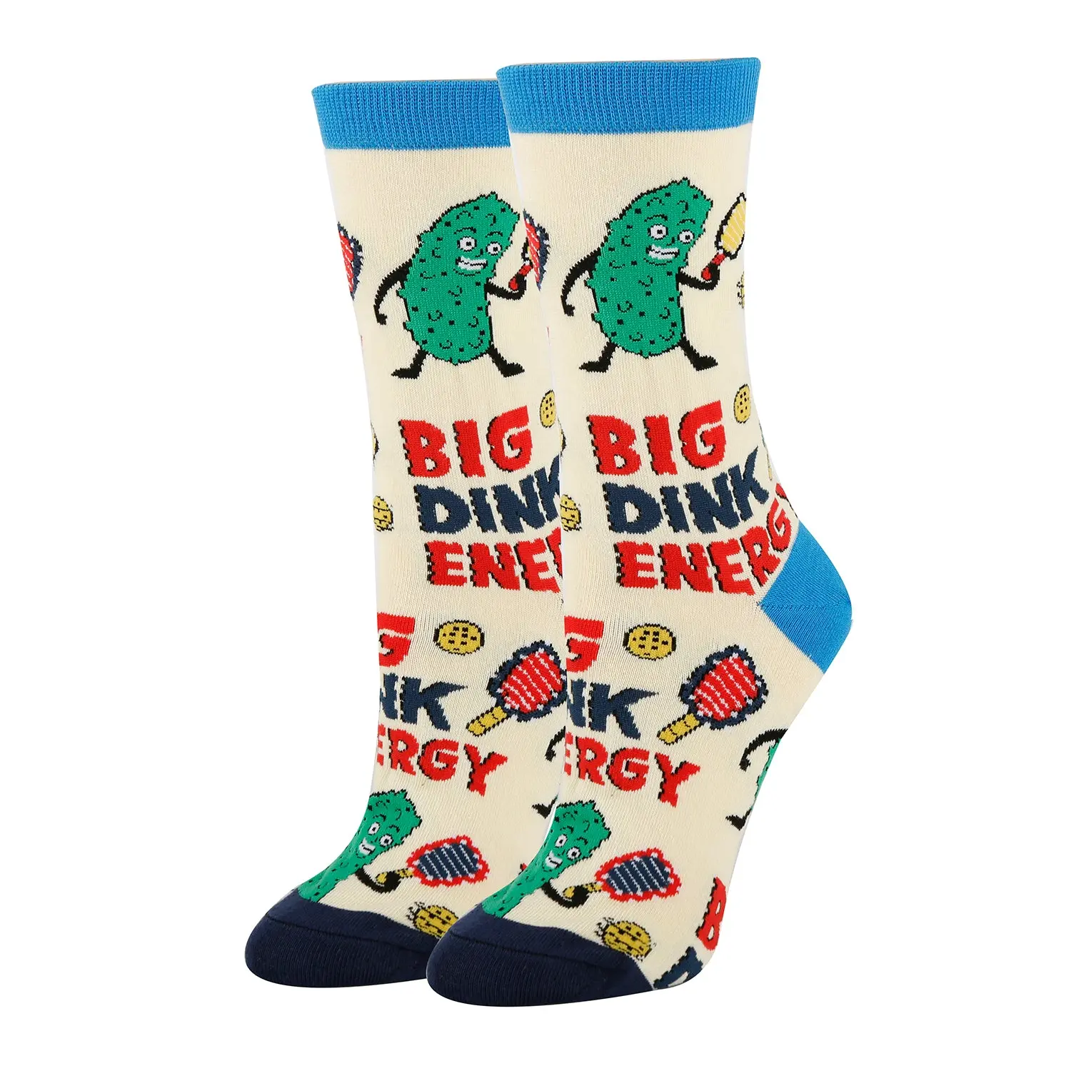 Women's Funny Pickleball Crew Socks, Novelty Fun Saying Silly Socks, Size 5-10