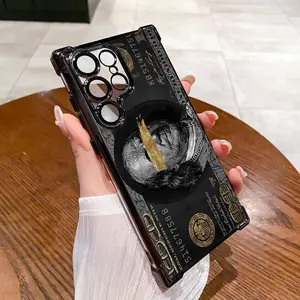 Money Trendy Luxury Pattern Case SAMSUNG GALAXY Case-Crimson For SAMSUNG GALAXY S22 S23 S24 FE ULTRA PLUS Shockproof Full Camera Protection Durable slim Silicone Cover 115