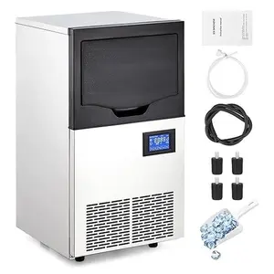 GARVEE Commercial Ice Makers: Stainless Steel, 90-140Lbs/24H Capacity, 22-35Lbs Storage, Auto-Cleaning, Under Counter/Freestanding, Ideal for Home, Bar, Restaurant, Office Use
