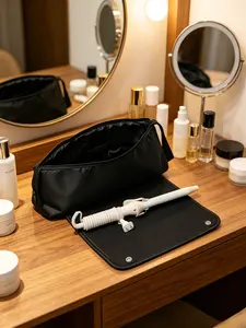 Heat-Resistant Curling Iron Storage Bag, Large Capacity Professional Hair Straightener Protector, Heat-Proof Organizer for Beauty Tools