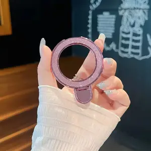 Luxury Mirror Glitter Finger Ring Phone Grip For iPhone 16 12 13 14 15 Pro Max Magnetic Bracket Stand Holder