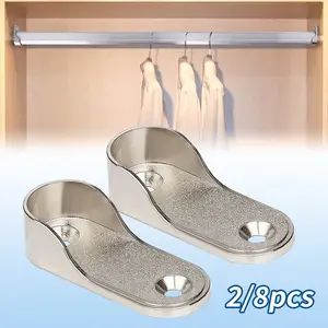 2/8pcs wardrobe pole flange bracket, wardrobe pole end support, wardrobe pole fixing bracket