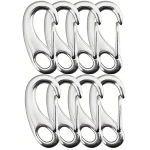 8pcs Multifunctional Egg Shape Spring Buckle Rings, Hiking Camping Waist Belt Quick Release Clips, Keychain, Curtain Hooks, Flag Leash, Carabiner For Leash