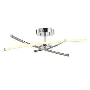 JONATHAN Y Crucis Modern Metal Integrated LED Semi Flush Mount; for Living Room, Bedroom, Kitchen, Office