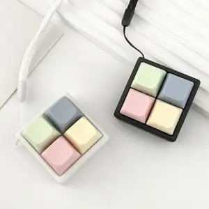 Portable Mechanical Keyboard Clicker Fidget Keychain Colorful Silicone Stress Relief Toy Pocket Size Decompression Gadget for Adults Women Perfect for Backpack & Daily Carry