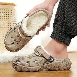 Men's closed toe slip-on home shoes indoor/outdoor winter slippers, two ways to wear, removable warm lining, comfortable at home in winter and summer, casual and fashionable when worn outside Footwear Boy massage  sleepers Slide Flipflop