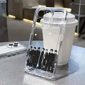 E-Enhypens Korean Fashion Protective Phone Case for iPhone Models, Transparent Soft Tpu Back Cover, Compatible with Multiple Sizes & Versions